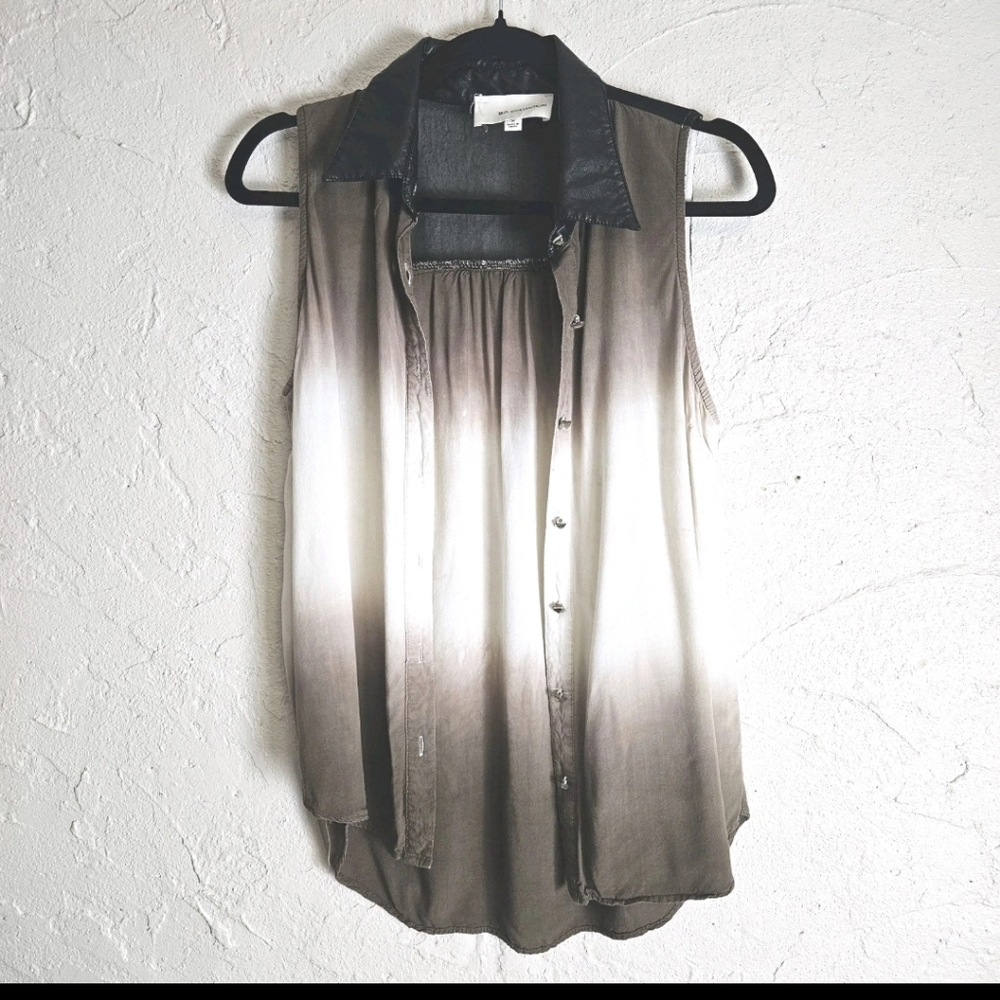 B.P. Collection Sleeveless Two Toned Ombre  Brown Beige Blouse Top Size Medium